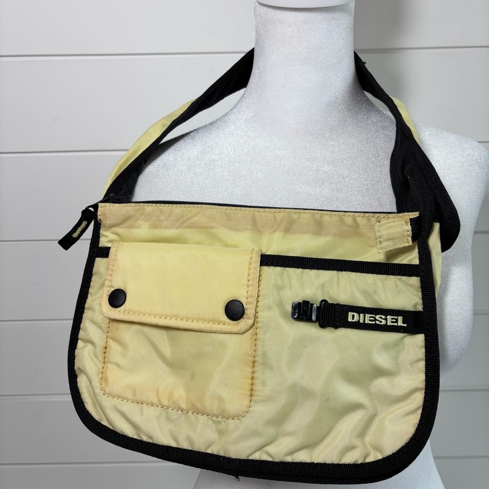 Diesel Vintage Reversible Retro small bag‎ Black and Yellow Diesel Logo
